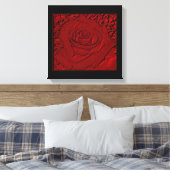 Rood Rose "Sculptuur" Verpakt Canvas Print (Insitu (Slaapkamer))