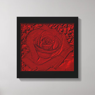 Rood Rose "Sculptuur" Verpakt Canvas Print