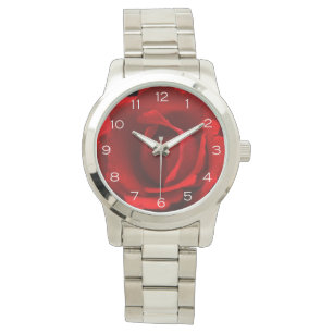 Rood Rose Wit Nummers Vrouwen Cn Horloge