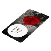 Rood Rose Zwart-wit Ovaal Lijst Magneet (Linkerzijde)