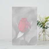 Rood Rosebud Briefpapier (Staand voorkant)