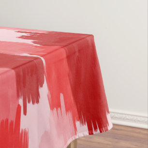 Rood Roze Abstract penseelstreken Patroon Tafelkleed