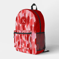 Rood Roze Abstracte penseelstreken Patroon Monogra