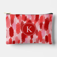 Rood Roze Abstracte penseelstreken Patroon Monogra
