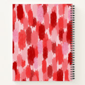Rood Roze Abstracte penseelstreken Patroon Monogra Notitieboek (Achterkant)