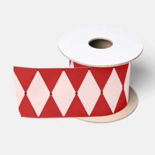 Rood & Roze Argyle Feestelijke Moderne Kerst Lint