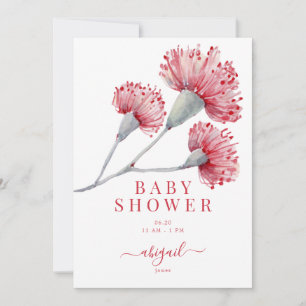 Rood & Roze Australisch Bloemen Baby shower Kaart