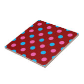Rood Roze Blauwe Stippenpatroon Tegeltje (Zijkant)