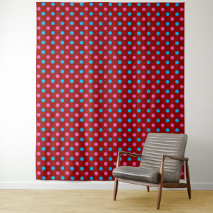 Rood Roze Blauwe Stippenpatroon Wandkleed