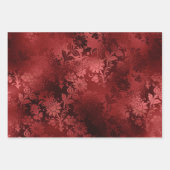 Rood Roze Bloemen Kant Inpakpapier Vel (Voorkant 3)