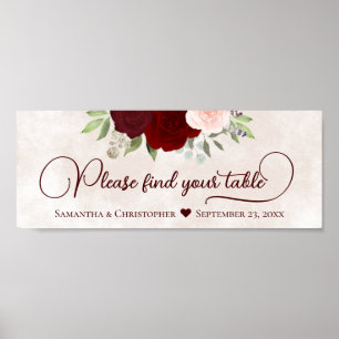 Rood & Roze Bloemen Vind uw Tafelkop Poster