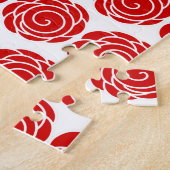 Rood roze bloemvezel legpuzzel (Zijkant)