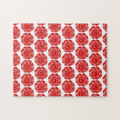 Rood roze bloemvezel legpuzzel (Horizontaal)