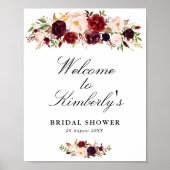 rood & roze bruiloft welcome bord poster (Voorkant)