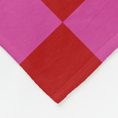 Rood + Roze Check Checkerboard Patroon Fleece Deken (Hoek)
