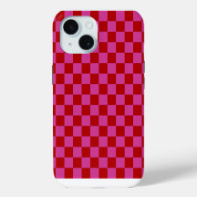 Rood + Roze Check Checkerboard Patroon