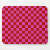 Rood + Roze Check Checkerboard Patroon Muismat (Voorkant)