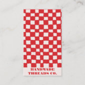 Rood Roze Checkerboard Patroon QR Code Handgemaakt Visitekaartje (Voorkant)