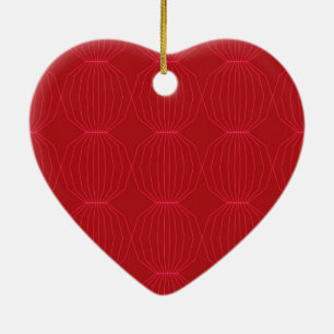 Rood, roze, cool, uniek, trendy, decoratieve kunst keramisch ornament