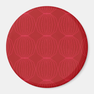Rood, roze, cool, uniek, trendy, decoratieve kunst magneet