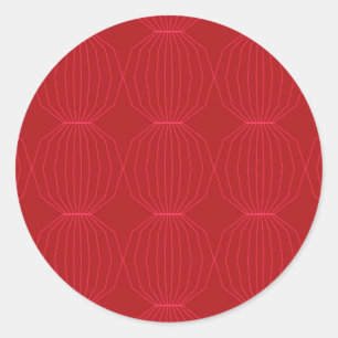 Rood, roze, cool, uniek, trendy, decoratieve kunst ronde sticker