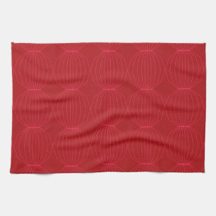 Rood, roze, cool, uniek, trendy, decoratieve kunst theedoek