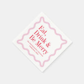 Rood Roze Eet Drink en Be Merry Wavy Square Servet (Hoek)