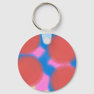 rood roze en blauw 56789 abstracte kunst sleutelhanger