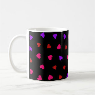Rood, roze en Paarse hartenpatroon Koffiemok