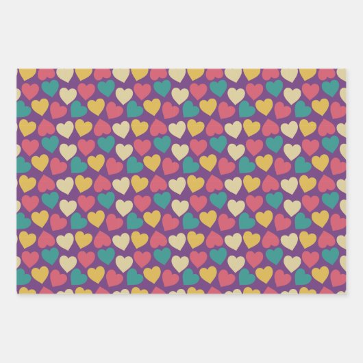 Rood Roze en Violet Sinterklaas Kerstmis Inpakpapier Vel (Voorkant)