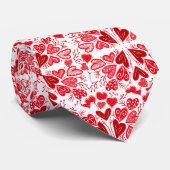 Rood, roze en witte harten Valentijn Stropdas (Opgerold)