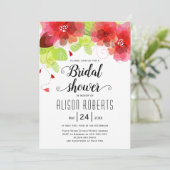 Rood, roze etherbloemen vrijgezellenfeest kaart (Staand voorkant)