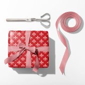 Rood & Roze Fleur-de-Lis Cadeaupapier