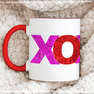 Rood Roze Folie XOXO Valentijn's Day Modern Bold Mok