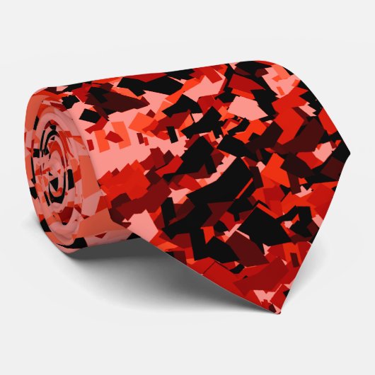 Rood roze gemengd met zwart Abstract patroonontwer Stropdas (Opgerold)