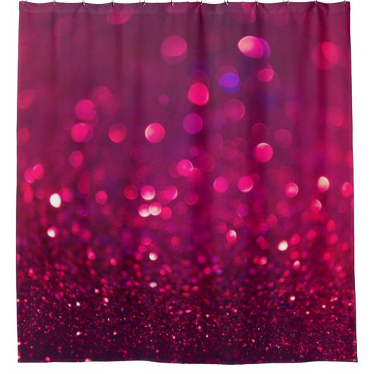 Rood Roze Glitter: Abstract Bokeh Douchegordijn (Voorkant)