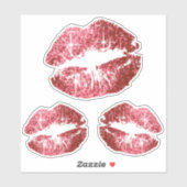 Rood Roze Glitter Lippen - Kiss-Cut Sticker (Vel)