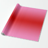 Rood roze gradiënt ombré #2 cadeaupapier (Uitgerold)