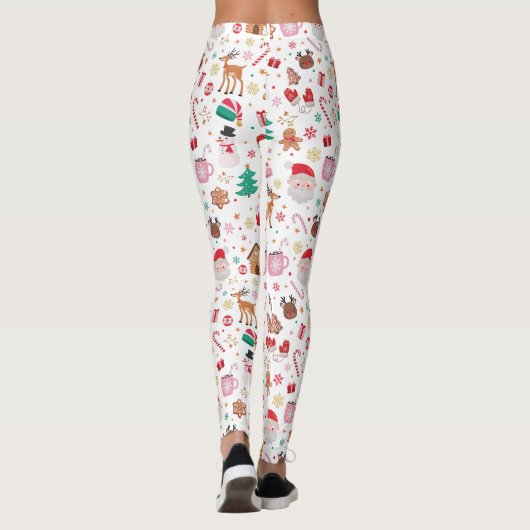 Rood Roze Groen Lelijk Kerstmis Sinterklaas Leggings (Achterkant)