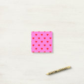 Rood Roze Hart Patroon Retro Chic Post-it® Notes (Op bureau)