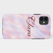 Rood roze kastanjebruin waterverf abstract voeg na Case-Mate iPhone case (Achterkant (horizontaal))