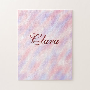 Rood roze kastanjebruin waterverf abstract voeg na legpuzzel