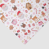 Rood Roze Kerstmis Sinterklaas rendieren Wonderlan Tissuepapier (Detail)