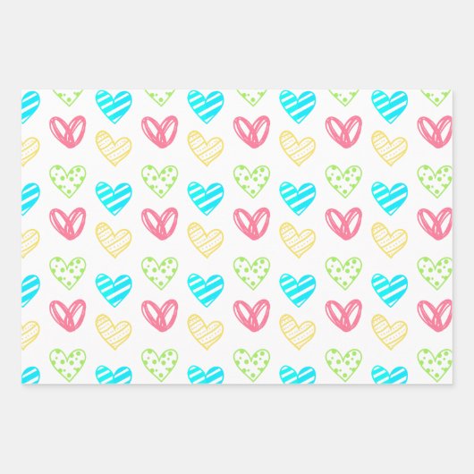 Rood, roze, kleurrijk ontwerp inpakpapier vel (Voorkant 2)