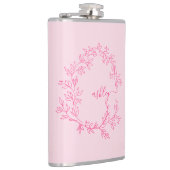 Rood Roze Monogram Meisjes Afscheidsfeestje Heupfles (Rechts)