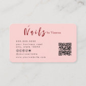 Rood Roze Nail Artist Salon QR Code Visitekaartje (Achterkant)