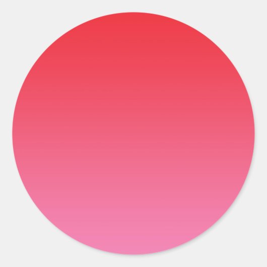 Rood & Roze Ombre Ronde Sticker (Voorkant)
