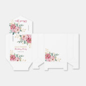 Rood Roze Pioen Goud Blad Groen Verjaardag Bedankdoosjes (Uitgevouwen)
