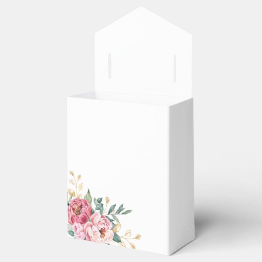 Rood Roze Pioen Goud Blad Groen Verjaardag Bedankdoosjes (Geopend)