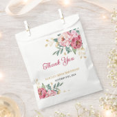 Rood Roze Pioen Goud Blad Groen Verjaardag Bedankzakje (Geknipt)